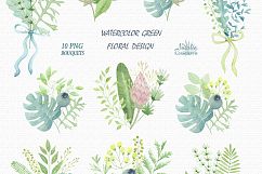 Big green set in watercolor Product Image 7