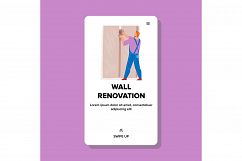 Wall Renovation Interior Making Repairman Vector Product Image 1