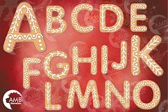 Christmas Cookie Alphabet Clipart, GRAPHICS, ILLUSTRATIONS AMB-1491 Product Image 2
