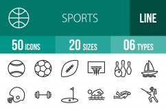 50 Sports Line Icons Product Image 1