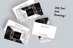 Rose Gold Foil Marble Business Card Product Image 5