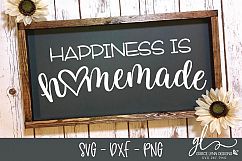 Happiness Is Homemade - Cut File - SVG, DXF &amp; PNG Product Image 1