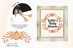 Fall Pumpkin Harvest Festival Watercolor Clipart Wreaths Gar Product Image 4