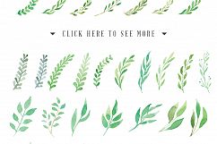 Leafy Wreath Watercolor Elements Set Product Image 6