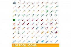 100 tool icons set, cartoon style Product Image 1