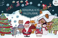 A Christmas cute illustrations set Product Image 1