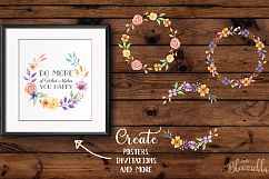 Watercolor Flower Petal Ombre Wreaths Frames Pattern Package Product Image 6