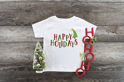 Happy Holidays - Christmas SVG Cut File - DXF PNG EPS JPG AI Product Image 7