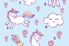 Cute unicorns. Vector elements and patterns. Product Image 4