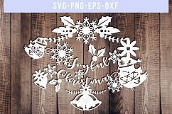 christmas svg cut file, snowflake svg, winter svg, floral Product Image 1