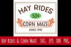 Hay Rides &amp; Corn Maze| SVG | PNG | Printable | Fall | Autumn Product Image 1