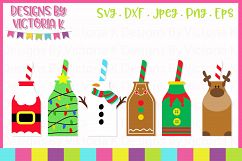6 Christmas Milk Bottles, Christmas, SVG, DXF, PNG Product Image 1