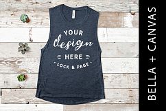 Heather Navy Bella Canvas 8803 Vest Mockup Fashion Flat Lay Product Image 1