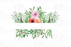 Watercolor floral wild leaves frames, printable borders Product Image 11