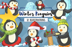 Winter Penguins Clip Art Collection Product Image 1