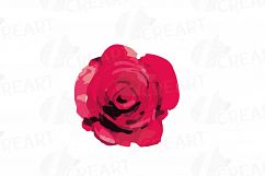 Watercolor Red and Burgundy Roses and leafs clip art pack Product Image 10