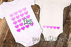 Love, heart pattern, baby outfit, hearts, script, pattern Product Image 1