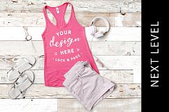 Hot Pink Next Level 1533 Tank Top Mockup Feminine Flat Lay Product Image 1