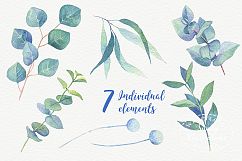Watercolor leaves, berries, flowers Product Image 5