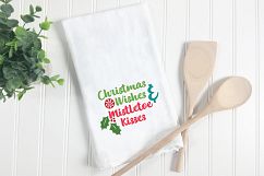 Christmas Wishes &amp; Mistletoe Kisses SVG - Christmas Cut File Product Image 2