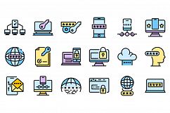 Multi-factor authentication icons set vector flat Product Image 1