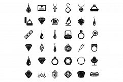 Jeweler icons set, simple style Product Image 1