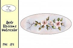 Apple Blossoms Watercolor, Clip Art, Sublimation Product Image 1