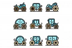 Brougham icons vector flat Product Image 1