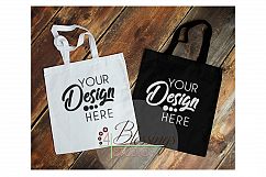Tote Bag Mockup Canvas Tote Mockup White Black Tote Template Product Image 1