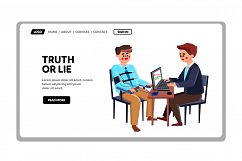Truth Or Lie Examination Man On Polygraph Vector Product Image 1