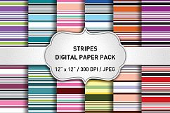 Stripes Digital Paper Pack / Backgrounds / Scrapbooking / Card Making / Patterns / Printables / Stripes Product Image 1