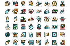 Auction icons set vector flat Product Image 1