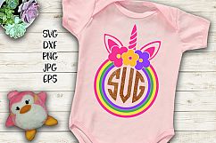 Unicorn face horn girl bundle svg dxf cutting files clipart Product Image 11