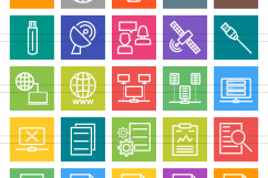 111 Networking &amp; Printers Line Multicolor B/G Icons Product Image 2