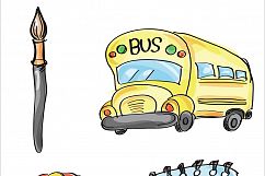 Back to School Set Clipart &amp; Vector Product Image 2