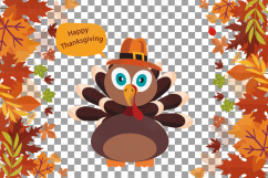 Colorful Thanksgiving Turkey clip art, Happy Thanksgiving Product Image 10