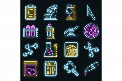 Forensic laboratory icons set vector neon Product Image 1