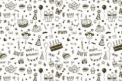 Birthday doodle icons + patterns Product Image 2