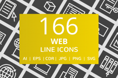 166 Web Line Inverted Icons Product Image 1