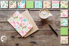 Country Garden patterns, Shabby Chic Papers, Soft and bright pink floral pattern, Spring paper, commercial use, AMB-1063 Product Image 4