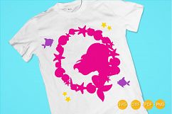 mermaid-wreath cutting files svg, dxf, pdf, eps included - cut files for cricut and silhouette - Cutting Files SG Product Image 5