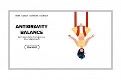 Antigravity Balance Exercise Make Girl Vector Product Image 1