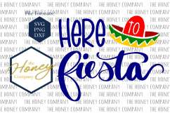 Here to Fiesta SVG PNG DXF Hand Lettered Clip Art Party Sombrero Instant Download Silhouette Cricut Cut Files Cutting Machine Vector File Product Image 1