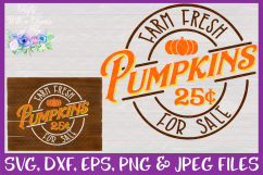 Rustic Fall Farm Fresh Pumpkins SVG for Cricut &amp; Silhouette Product Image 1