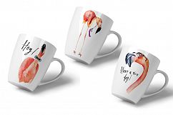 Boho flamingo Watercolor set Product Image 7