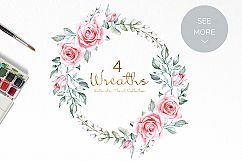 Pink Roses Watercolor Bundle Product Image 10