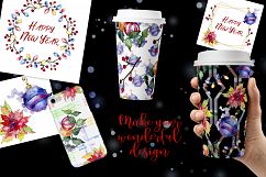 Christmas happy holiday PNG watercolor set Product Image 6