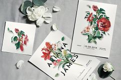 Modern Vintage Floral Wedding Invitation Suite Product Image 1