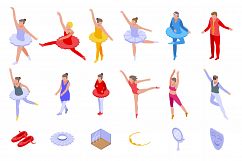 Ballet icons set, isometric style Product Image 1