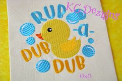 Rub A Dub Dub Machine Embroidery Design Product Image 2